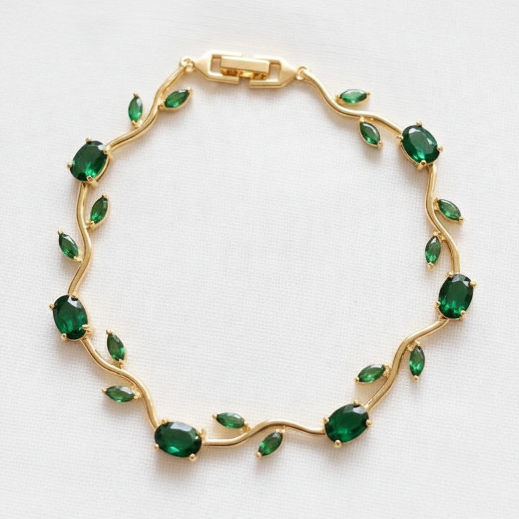 Emerald Bracelet on Cloth