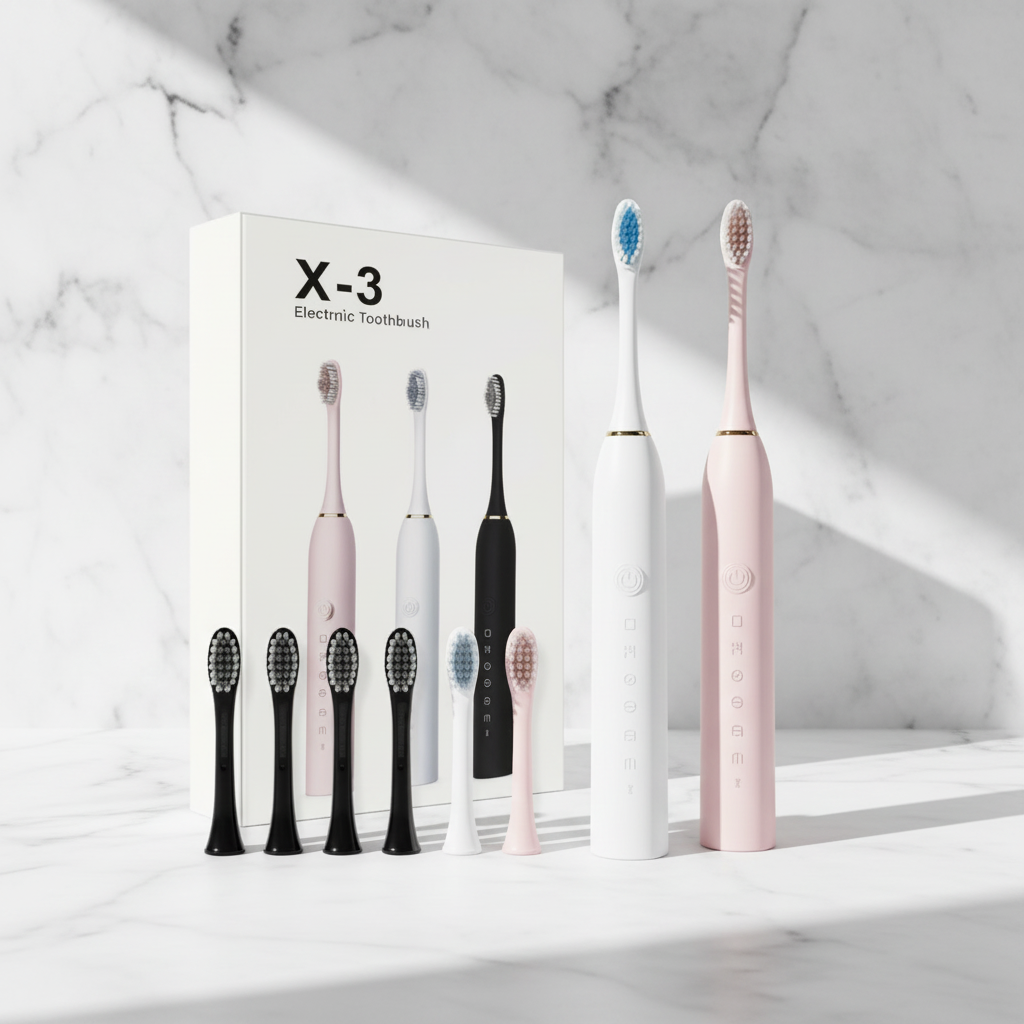 ProSmile Elite Electric Toothbrush - White & Pink on marble